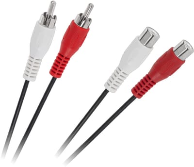 Profile Audio Kabel - L/R (RCA) (m) naar L/R (RCA) (v) - 1.5m - Zwart