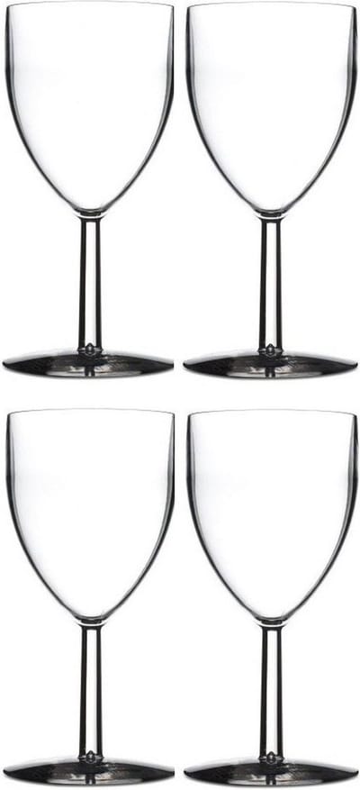 Rosti Mepal Wijnglazen - 4x - kunststof - 300 ml - 8 x 16 cm - outdoor/camping