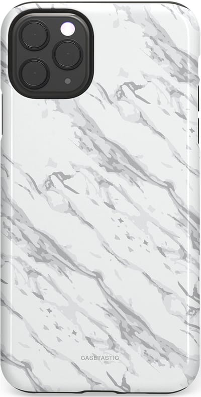 Casetastic hoesje geschikt voor Apple iPhone 11 Pro Max - Dubbellaagse bescherming - Arctisch Marmer - Fashion Case - Wit Lichtgrijs