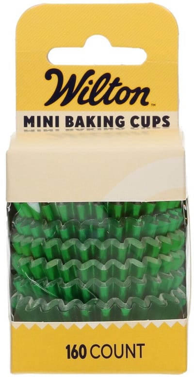 Wilton Mini Metallic Baking Cups - Groen - Set/160 - Cupcake Vormpjes - Muffin Bakvormpjes