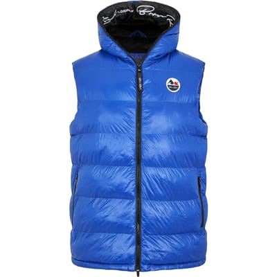 Born Rich Heren Mateo gewatteerd vest met capuchon (Blauw)