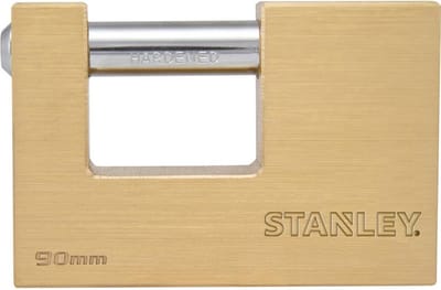 Stanley 81092 371 401 Hangslot 90 mm Messing, Staal Sleutelslot
