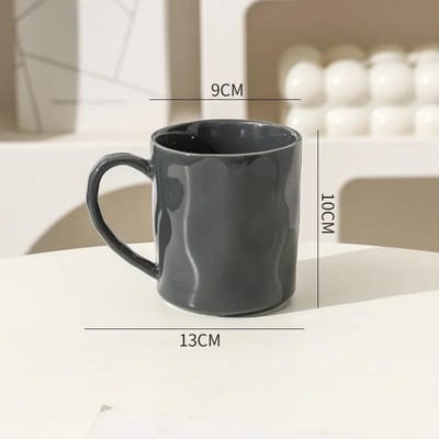 400ml Keramische Mok Eenvoudig Steenpatroon Koffiemok Huishoudelijk Grote capaciteit Sap Melk Kopje Middag Koffiekopje Couple Waterbekers 301-400ml gray
