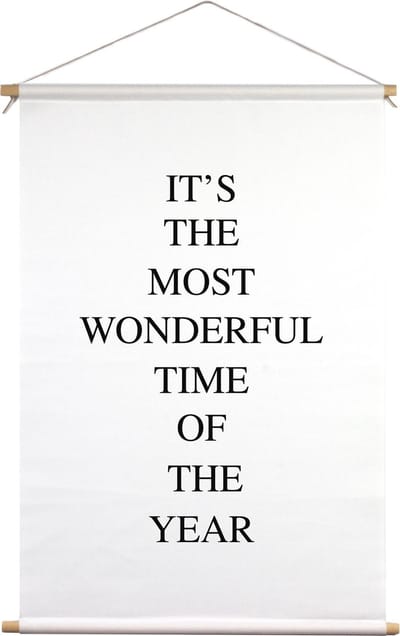 Its the most wonderful time of the year | Textielposter | Textieldoek | Wanddecoratie | 30 CM x 45 CM | Kerst | Kerstdecoratie