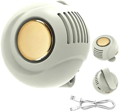 Ventilator - Mini ventilator - 2026 Handventilator - Oplaadbare accu met 3 standen, Draagbare, stille, compacte clipventilator – Geschikt voor buiten, reizen en kantoor – Met heupclip (Wit)