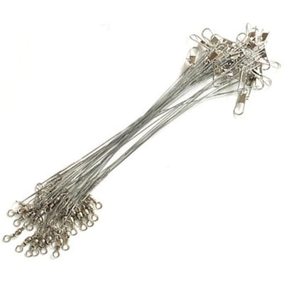 60PCS Bas de ligne de pêche 15cm 20cm 25cm Acier Anti Morsure Fil de pêche Bas de ligne Équipement de pêche Kit d'accessoires gray