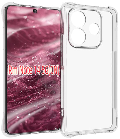 MobyDefend Hoesje - Geschikt voor Xiaomi Redmi Note 14 5G - Transparante Shockproof TPU Backcover - Verstevigde Hoeken - Volledig Doorzichtig