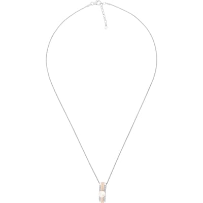 Orphelia ZH-7284 - CHAIN WITH PENDANT SILVER & ROSEGOLD PLATED ZIRCONIUM - 925 silver - cubic zirkonia- parel - 45 cm