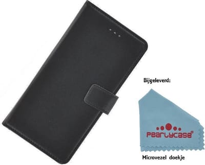 Pearlycase® Wallet Bookcase Hoesje Geschikt voor Samsung Galaxy J6 2018 - Zwart effen