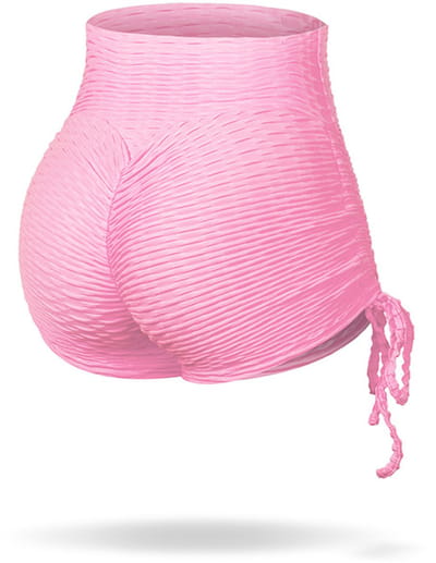 Korte broek dames - Sport short dames - hot summer shorts - Yoga broek dames - Hotpants dames - Roze – maat L - LOUZIR