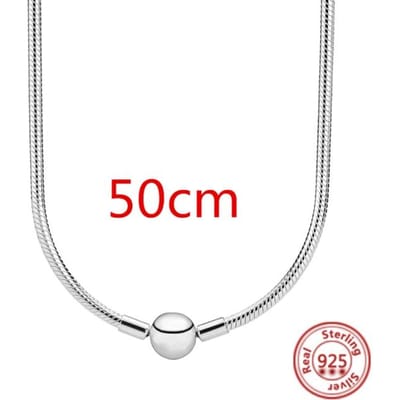 925 Sterling Zilveren Ketting voor Originele Glamour Mode Dames Feest DIY Sieraden Cadeau white