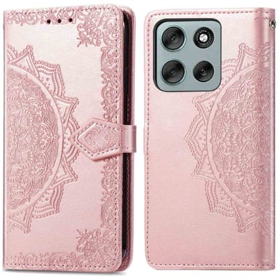 imoshion Hoesje - Geschikt voor Motorola Moto G56 - Mandala Bookcase - Rosé Goud