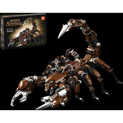 Op Voorraad Steampunk Mechanische Schorpioen Bouwstenen Hoge Moeilijkheidsgraad Hersenkrakende Montage Mecha Model Jongensspeelgoed Verjaardagscadeau brown