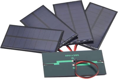 Zonnepanelen Kit - Mini Zonnemodule - Energie Opwekken - Hars Bescherming - 5 Stuks - Zwart