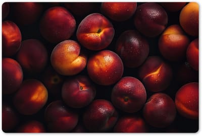 Placemats 45x30 cm - Placemat kunststof - 1 stuk - Fruit - Close up - Nectarines - Borden onderleggers - Decoratie voor op tafel - Keuken tafeldecoratie accessoires - Vinyl onderlegger - Tafelversiering