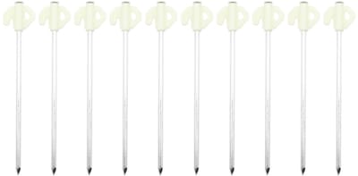 Dailygoods- Haringen 10 Stuks - Glow Haringen - Metalen Staal - T-strap Ontwerp - Geschikt voor Kamperen - Afmetingen 20 x 6 cm - Tentharing