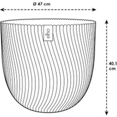 Elho Sereh Rond 47 - Bloempot voor Binnen & Buiten - 100% Gerecycled Plastic - Ø 47.0 x H 40.1 cm - Antraciet