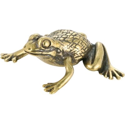 Statue Ornements Grenouille Crapaud en Cuivre Pur Bureau Laiton Antique Animal de Compagnie pour le Thé Collection Décoration Maison Salon Figurines Animales