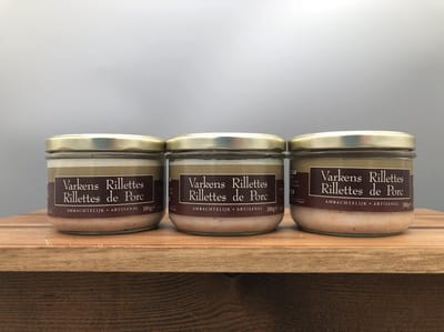 De Veurn' Ambachtse Varkensrillettes - 3 bokaaltjes van 180g - ambachtelijk en zacht