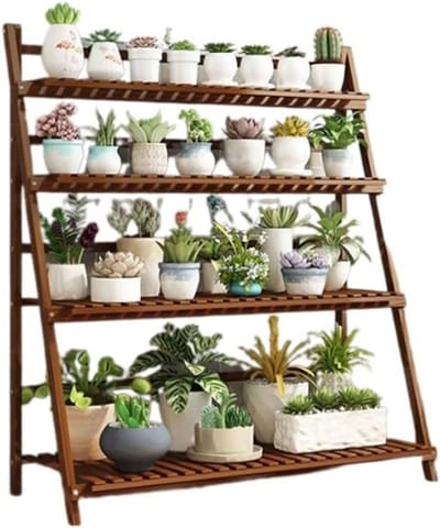 Plantendisplaystandaard Plantenrek Binnen Buiten Plantenhouder Hoek Hoge Bloemenhouder Stand Houten gelaagde plantenrekhouder Modern rustiek plantendisplayrek voor meerdere planten voor terr