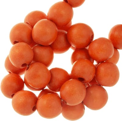 Houten Kralen Intense Look (8 mm) Vibrant Orange (104 stuks)