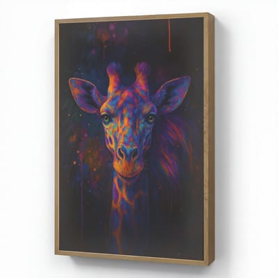 Wandlamp 60x90 cm - Oplaadbaar - Giraffe - Gekleurd - Verfspatten - Wandlampen binnen woonkamer - Slaapkamer lamp - Decoratieve nachtlamp - Vloerlamp draadloos