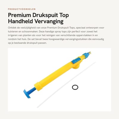 Dailygoods- Drukspuit 2 stuks - Handheld Vervangingsspraytops - Tuinieren - Schoonmaken - Ergonomisch ontwerp - Messing mondstuk - Sproeier