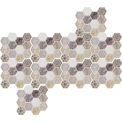 10 Pièces Autocollant Auto-Adhésif Fond PVC Décalcomanie Murale Autocollant Carrelage Décoration de Maison gray