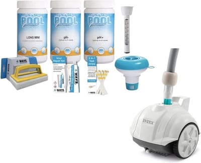 WAYS - Zwembad Onderhoud - Pakket Medium & Automatische Zwembad Stofzuiger Compact