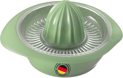 Famanu – Kunststof citruspers 0,5 liter – handpers met opvangbak – groen – praktisch keukengerei