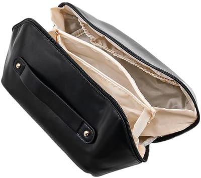 Dailygoods- Cosmeticatas grote capaciteit - toilettas dames - make-uptas - waterdichte organizer - zwart - 23x12cm