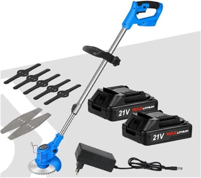 Elektrische Grastrimmer - Draadloze Grasmaaier - Onkruid Verwijderen - Telescopisch Handvat - 6 Inch Snijbreedte - 21V-Set2