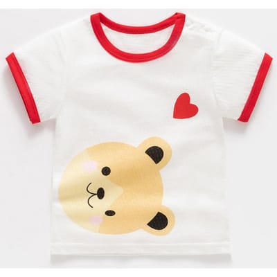 Baby Top Puur Katoen T-shirt met Korte Mouwen Baby Meisje Zomer Dun Kinderkleding 0 Jaar Oud 1 Jongen 3 Kinderen Halflange Mouwen Kinderen 120cm