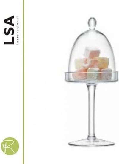 L.S.A. - Gift Serveerplateau op Voet met Stolp ø 11 cm - Glas - Transparant