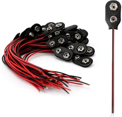 Batterijaansluiting 9V - Batterijkabel Clips - Modelbouw Verlichting - I-Type Aansluiting - 15 cm Kabel - Zwart Rood
