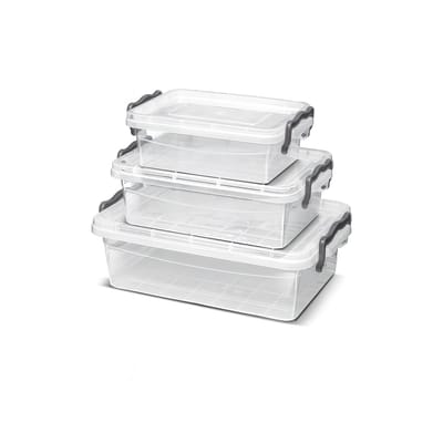 HL – Diepvriesbakjes met deksel – Set van 3 Diepvries Bakjes – Verhoudbakjes – Diepvries, Magnetron & Vaatwasserbestendig – Transparant – 3.5 Liter, 2.1 Liter en 1.2 Liter