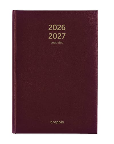 Brepols agenda 2026-2027 - Bretime LIMA - Schoolagenda - 16 maanden - 1 week per 2 pagina's - Gebonden - Weekoverzicht - Bordeaux - 14.8 x 21 cm