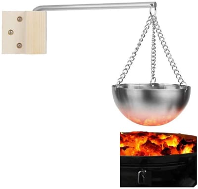 Dailygoods- Aromatherapiekom Roestvrij Staal - Wandmontage - Verstelbare Schommelarm - Sauna Accessoires - Voor Thuis Spa - 20 cm - Saunaoliehouder