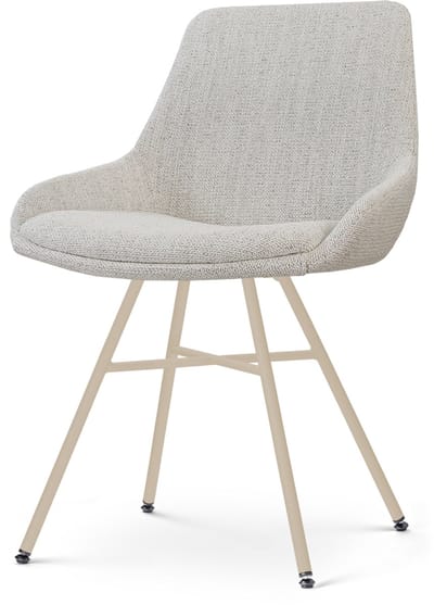 Nolon Noa-Isa Eetkamerstoel Beige Gemêleerd - Beige Onderstel - Comfortabel - Japandi - Stoffen