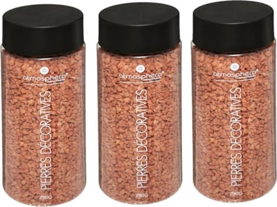 Atmosphera decoratie/hobby steentjes - 3x - koraal rood - 750 gram - Aquarium en vazen vulling - steen korrels