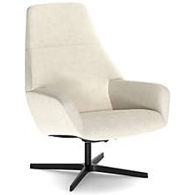 Nowy Styl draaistoel Barrique, met armleuningen, B 540 x D 515 x H 410 mm, polyester bekleding/aluminium, crèmebej/zwart
