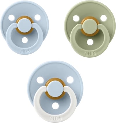 Bibs fopspeen 0-6 maand set 3 stuks Sage,Baby Blue en Baby Blue Glow maat 1