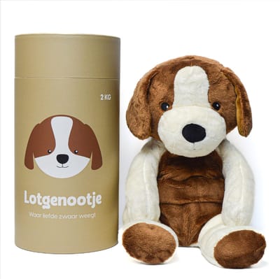 Lotgenootje Verzwaringsknuffel Hond - 45cm/2kg - Verzwaarde Knuffel - Weighted Stuffed Animal - Voor kinderen & volwassenen - Sensorisch Speelgoed - Zware Knuffel Anxiety - Plushie