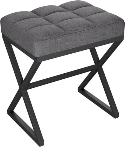 Nexvo® Voetenbankje of poef - Voetenbankje - Poef - Hockers en poefen - Grijs - 40cm x 30cmx 46cm