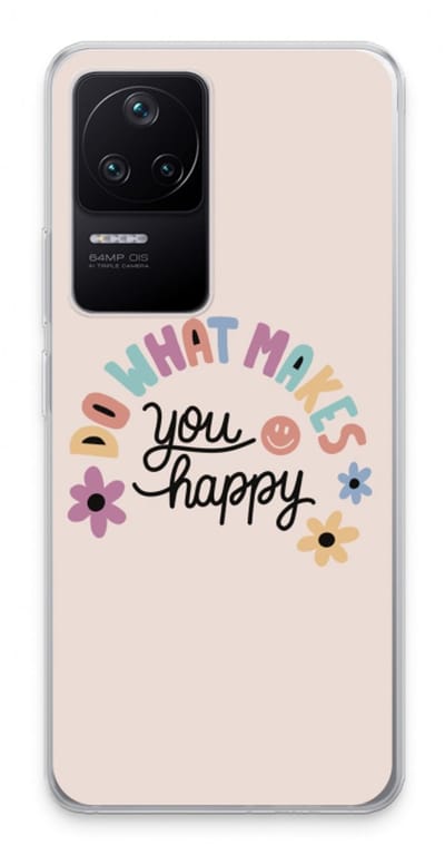 Case Company® - Hoesje geschikt voor Xiaomi Poco F4 hoesje - Happy days - Soft Cover Telefoonhoesje - Bescherming aan alle Kanten en Schermrand