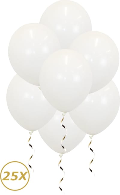 Witte Helium Ballonnen 2024 NYE Verjaardag Versiering Feest Versiering Ballon Bruiloft Wit Decoratie - 25 Stuks