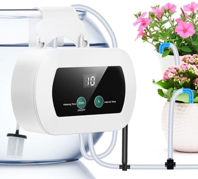 Thijox - Automatische Irrigatie Systeem Druppelirrigatie Indoor Tuin Planten met 10m Anti-sifon Buizen en 10 Druppelaars voor Kamerplanten