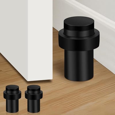 Deurstopper van 50 mm met rubberen bumper voor binnen en buiten - 2 stuks