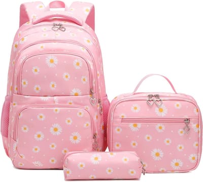 Schoolrugzak Set met Lunchtas en Pennenzak, 3 Stuks voor Jongens en Meisjes, Waterdicht en Lichtgewicht, Ideaal voor Basisschool en Middelbare School