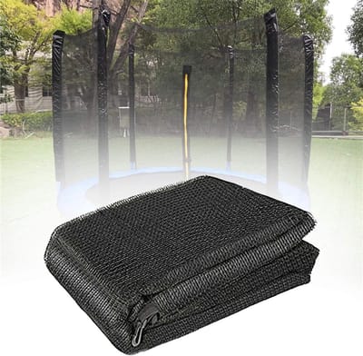 Trampoline Veiligheidsnet - Beschermnet Trampoline - Kinderveiligheid Buiten - Universele Pasvorm 6 Stangen - 244 cm - Zwart